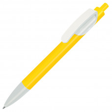 TRIS, ручка шариковая, желтый корпус/белый, пластик