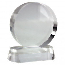 Стела "Круг"; прозрачный; 8,9х3,9х10 см; D=8 см; стекло; лазерная гравировка