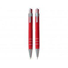 Набор «Эльба»: ручка шариковая, механический карандаш в футляре красный